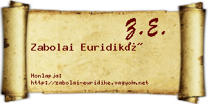 Zabolai Euridiké névjegykártya